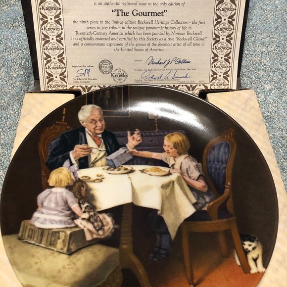 Norman Rockwell collector's plate "The Gourmet" - Picture 2 of 3